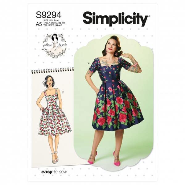 Simplicity Sewing Pattern 9294, Dresses, Vintage Style for Women, A5 (6-8-10-12-14) - Intermediate