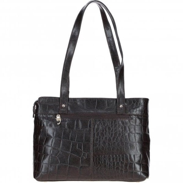 Ashwood 'Velutto Eleganza' Zip Mid Section Real Leather Shoulder Bag: 52234
