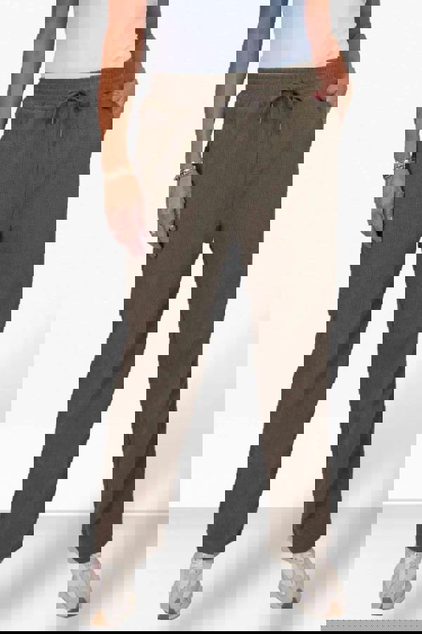 Paulo Due Womens Elastic Waist Corduroy Trousers