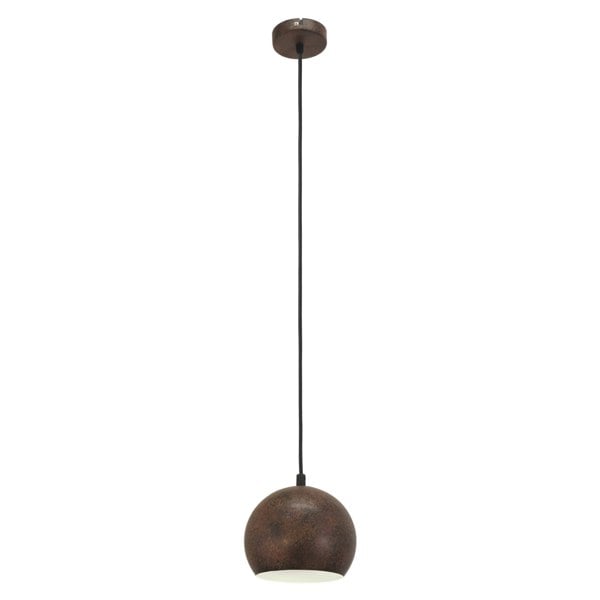 EGLO Petto 3 Single Pendant Light - Rust-Coloured Globe Pendant