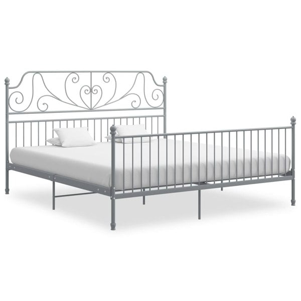 Berkfield Bed Frame Grey Metal 180x200 cm 6FT Super King