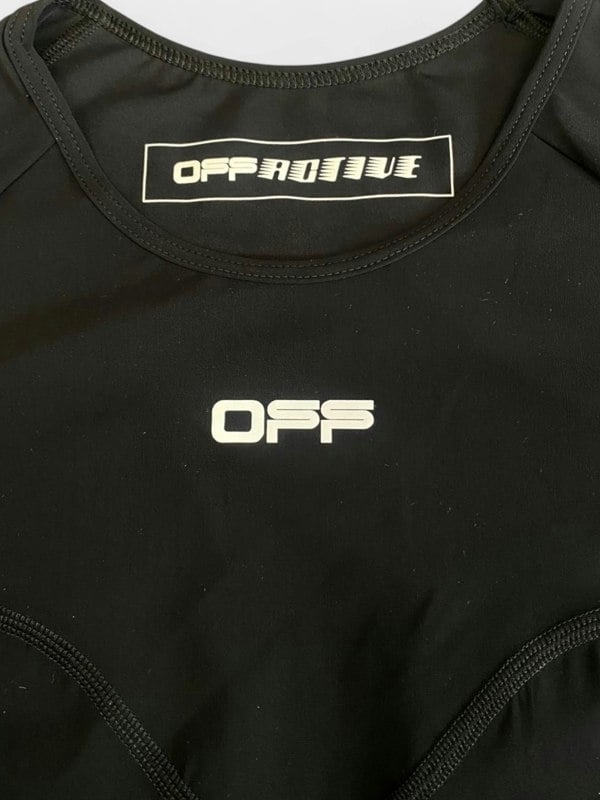 Off-White Logo Print Performance Top Black - Womens