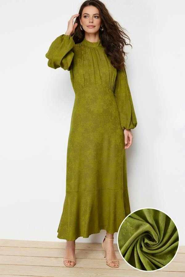 WOVCOR Jacquard Floral Woven Dress