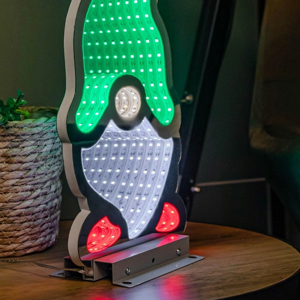 Samuel Alexander 40cm Infinity Gonk with Hat on Metal Base with Green, White and Red LEDs