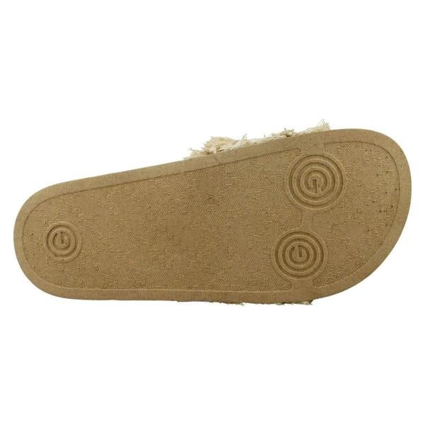 Spot On Ladies Spot On Fringe Trim Sliders