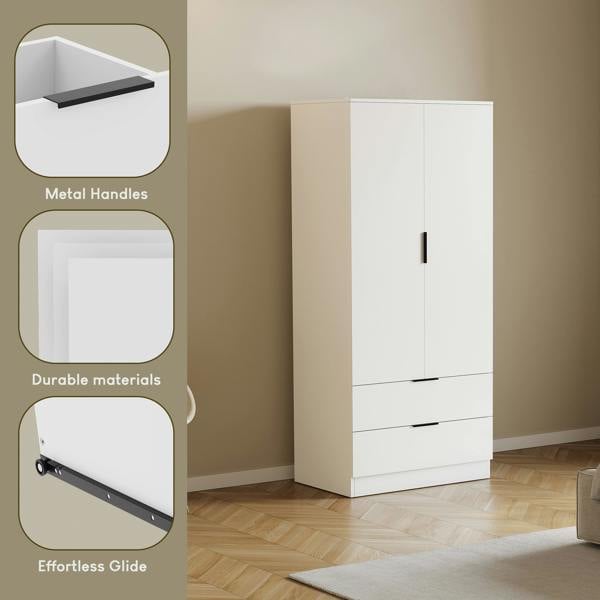 Vida Designs Trega 2 Door 2 Drawer Wardrobe