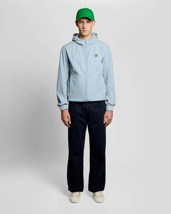 Lyle & Scott Mesh Back Softshell Mens Jacket - W596 Opal Blue