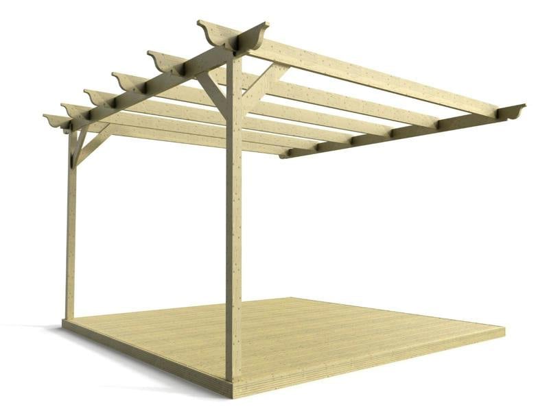 Arbor Garden Solutions Wall Mounted Pergola and Decking Kit Ovolo Design