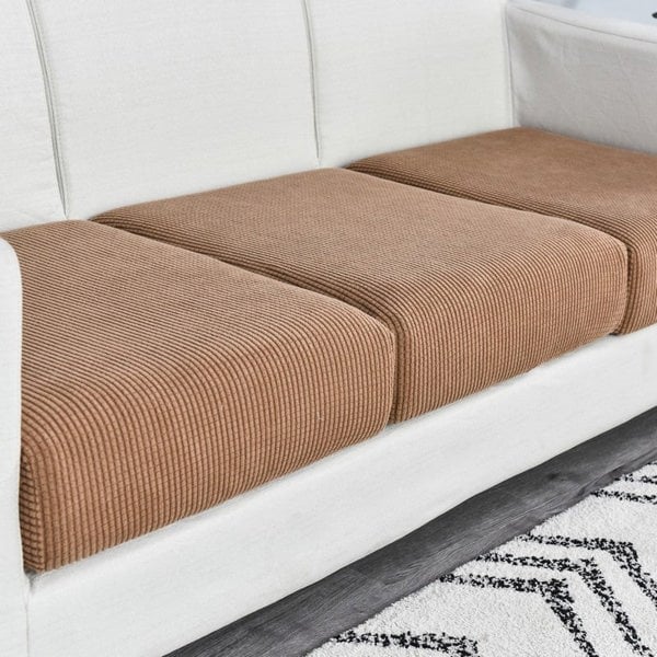 Anyhouz Anyseat Sofa Cover Camel Polyester Thick Stretchable Cushion For Living Room 1Pc Normal Size 225-275cm