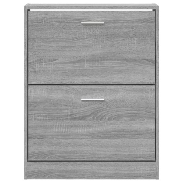 Berkfield Shoe Cabinet Grey Sonoma 59x17x81 cm Engineered Wood