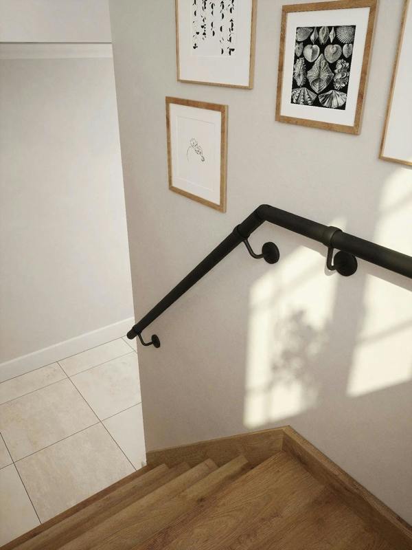 matt black handrail half turn