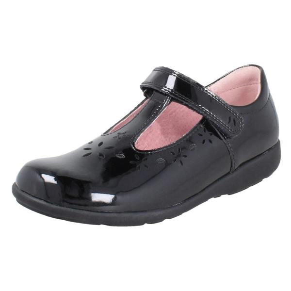 Start-rite Girls Startrite Flower Punch Detail T-Bar School Shoes Charlotte