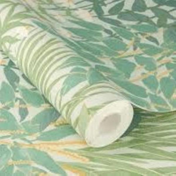 Rasch x Tesa Wildscape Summer Garden Self Adhesive Peel and Stick Textured Wallpaper, Green
