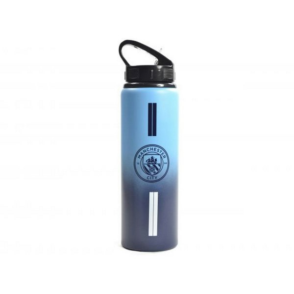 Manchester City FC Fade Aluminium 750ml Water Bottle - Sky Blue/Navy