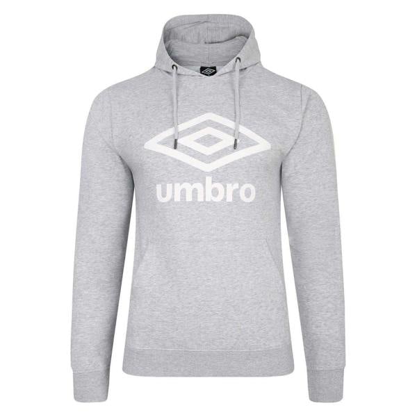 Umbro Mens Regular Pullover Hoodie - Grey Marl/White - 