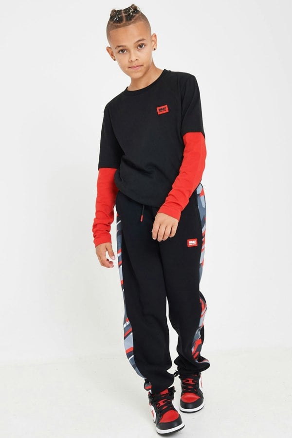 Beat Boyz Club Tayo Long Sleeve T-Shirt - Black/Red