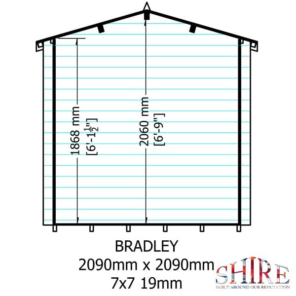 Shire Bradley 7x7 Log Cabin 19mm interlock Cladding - Best Shed