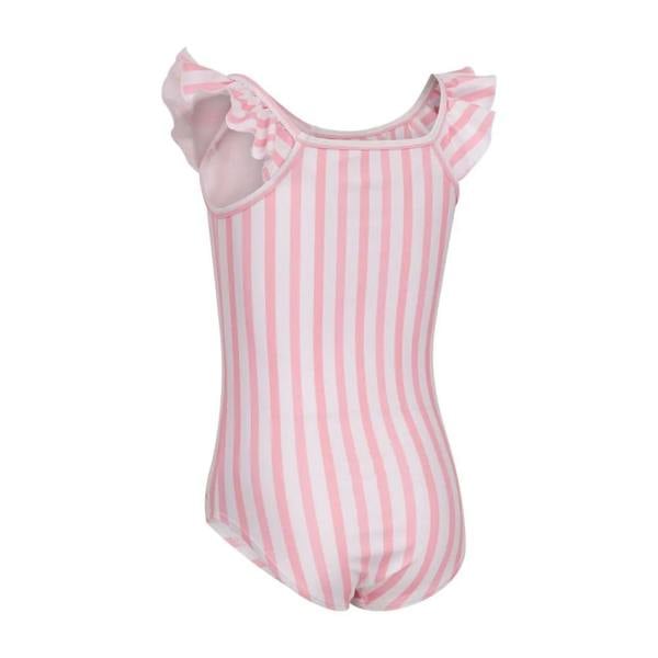 Trespass Girls Silia Stripe One Piece Swimsuit - Baby Pink - 