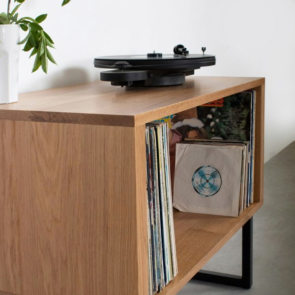 The Urban Editions Stanton Vinyl Storage cabinet on Square Legs