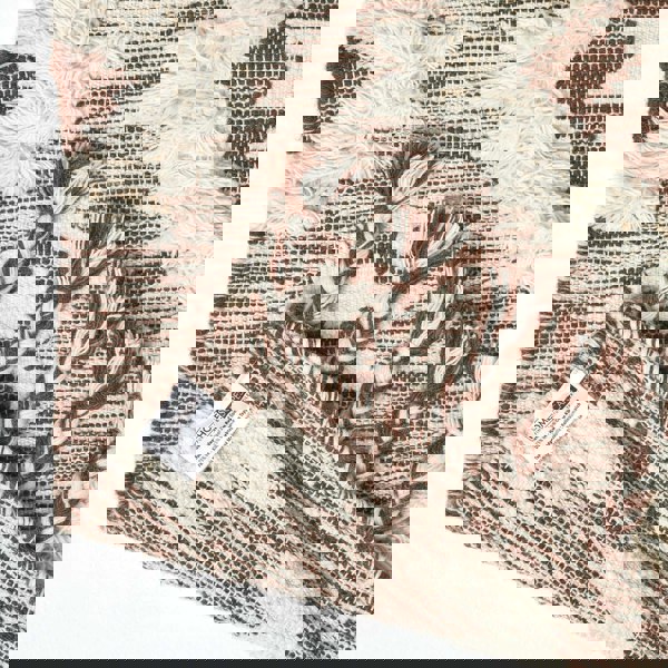 HOMESCAPES Lhasa Handwoven Brown and Cream Diamond Kilim Wool Rug