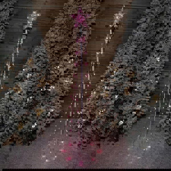 Samuel Alexander 150cm (5ft) White Metal Maypole Tree with 106 Rainbow LED Wire Lights and Remote