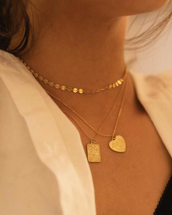 Chunky 14K Gold Card Necklace - Necklaces - Elk & Bloom