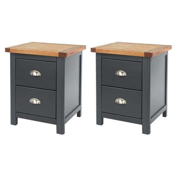 Core Products Set of 2 Dunkeld Spacious 2-Drawer Bedside Cabinets