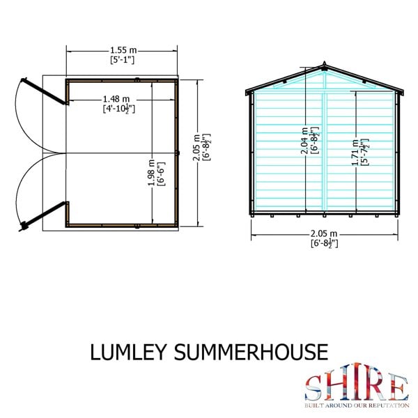 Shire Lumley 7x5 12mm interlock Clad wooden Summerhouse - Best Shed