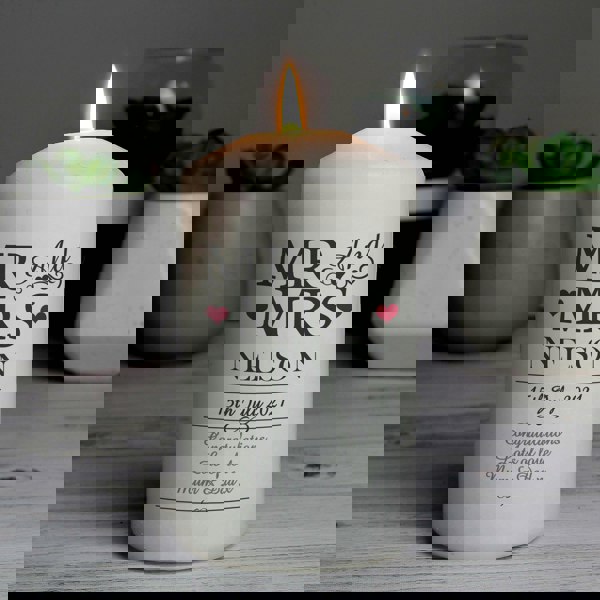 Personalised Memento Company Personalised Mr & Mrs Pillar Candle