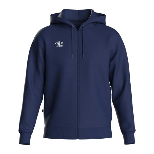 Umbro Mens Club Leisure Full Zip Hoodie - Navy/White - 