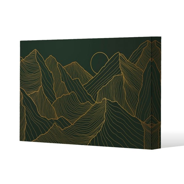 Benjamin Tate Design Golden mountain line art (Canvas Print)