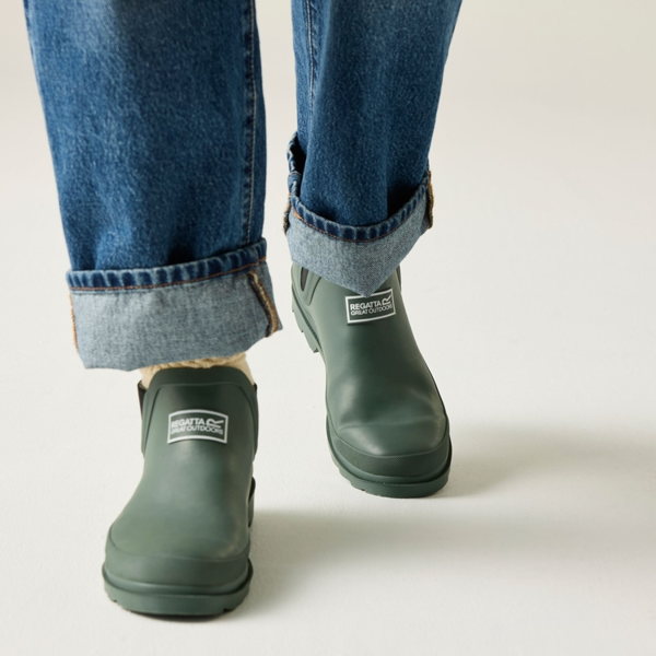 Regatta Womens Harper Plain Ankle Wellington Boots - Dark Forest Green