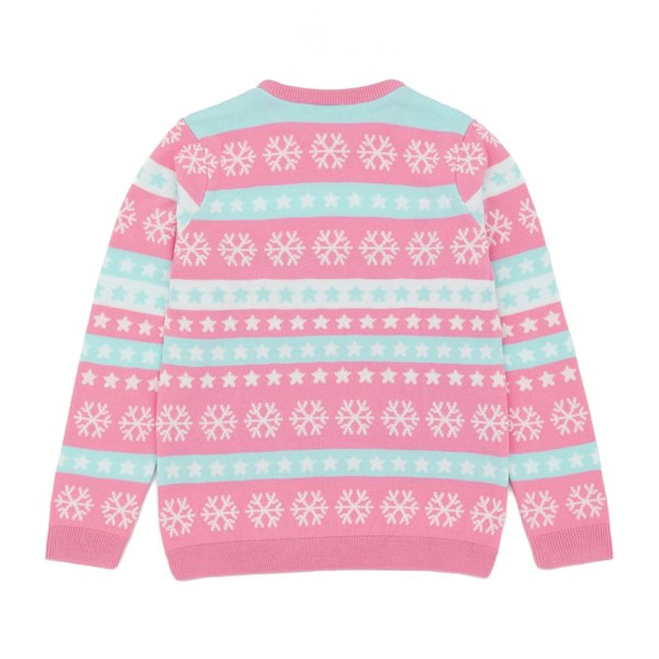 Pusheen Girls Knitted Christmas Sweatshirt - Pink/Blue