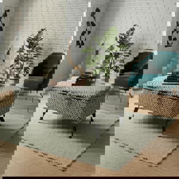 Premium Eden Embossed Pattern Storage Footstool Ottoman – Window Bay Seat & Multi - Use Coffee Table Bench - ISTOOLS