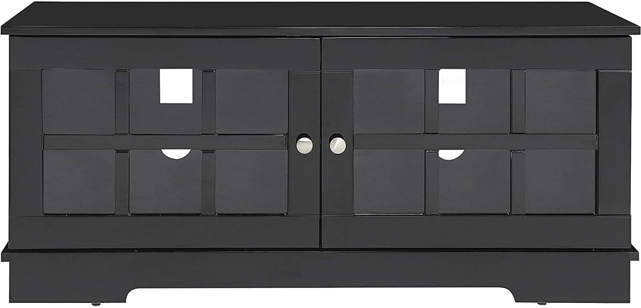 MDA Designs Hamilton Black Freestanding Traditional TV Cabinet with Storage Elegant Classic Design for Flat Screen TVs up to 55"