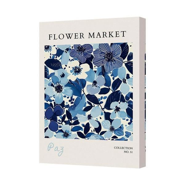 Benjamin Tate Design Flower Market Blue Floral Canvas Art Print No 51 Collection