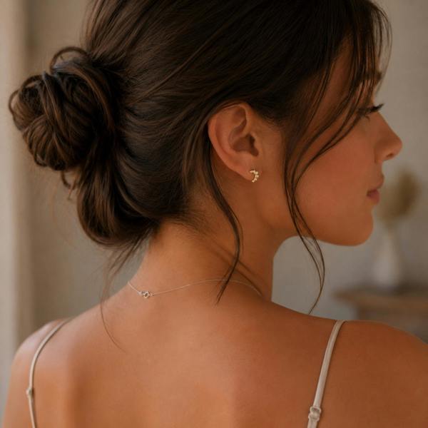 Spero London Sterling Silver Croissant Earrings
