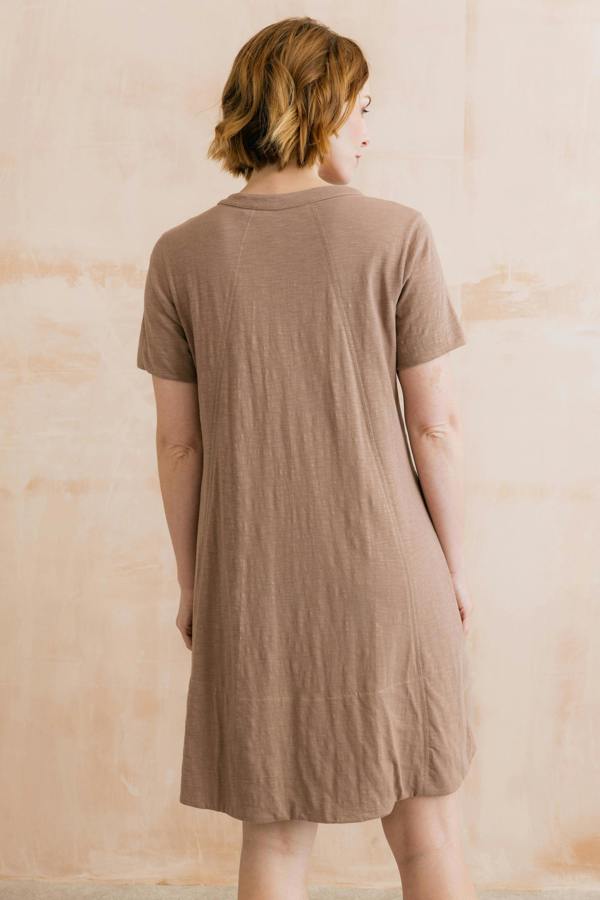 Lily & Me Terrace Organic Cotton Jersey Swing Dress Mocha