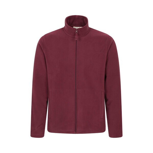 Mountain Warehouse Mens Raso Full Zip Fleece Top - Dark Burgundy - Dark Burgundy - 100% Polyester