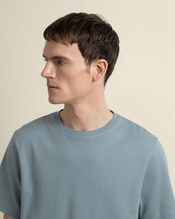 Larsson & Co Jeppe - Textured Panelled T-Shirt