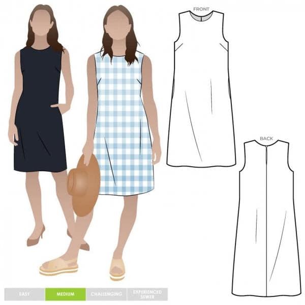 Style Arc Sewing Pattern June Sheath Dress - Dresses for Women - Intermediate