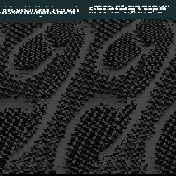 JVL Footprint Scraper Rubber Pin Doormat, 40x60cm, Black