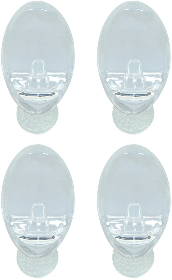 St Helens Self Adhesive Reusable Oval Shaped Plastic Hooks (Pack of 4)