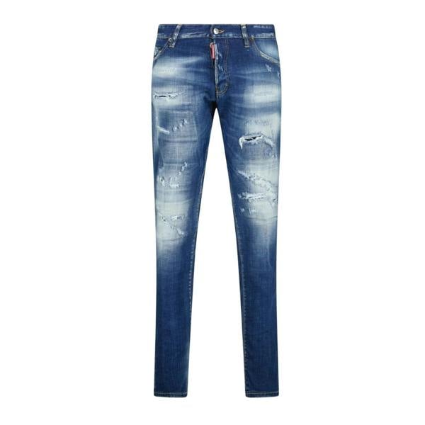 Dsquared Cool Guy Logo Beige Slim Fit Jeans Jeans   in  Blue