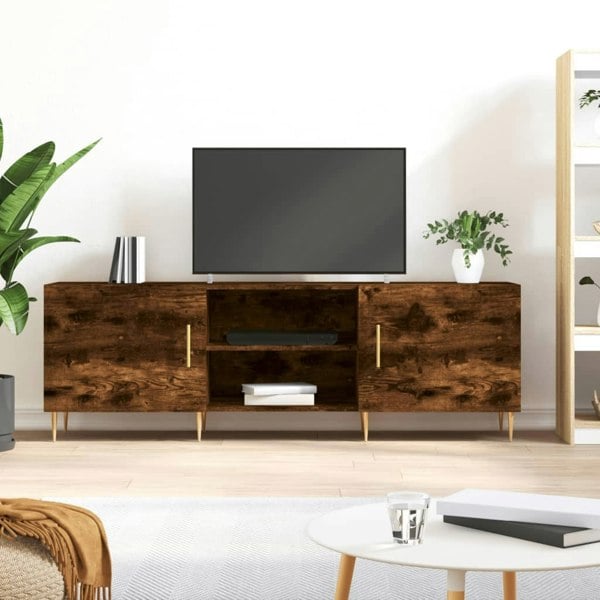 Berkfield TV Cabinet Smoked Oak 150x30x50 cm Engineered Wood