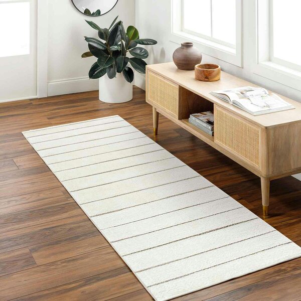 Livabliss Our Pnw Home Cascade PNWCS2303 Modern Ivory Taupe Graphic High Pile Rug - 80 x 220 cm
