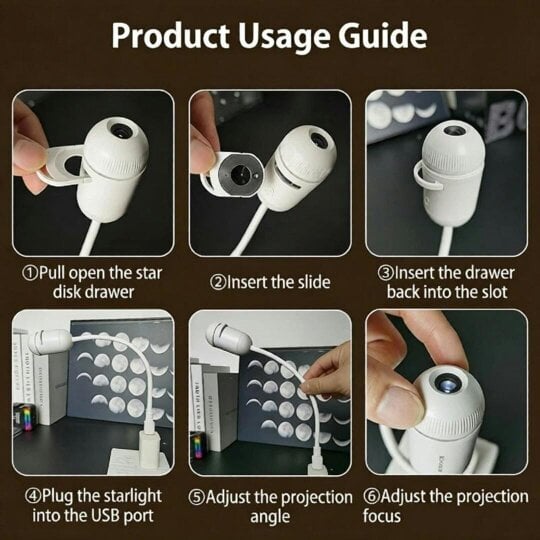 Havendro Galaxy Projector Night Light USB Projection Lamp with 24 Projection Films