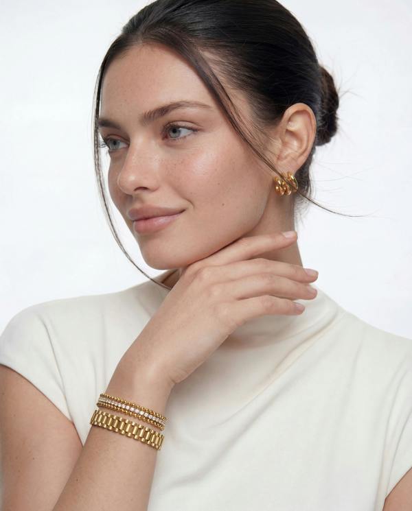 Elk & Bloom 14K Gold Thin Watch Chain Link Bracelet