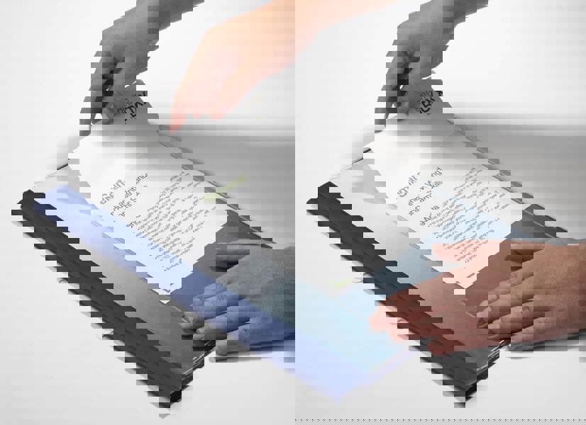 Durable POCKETFIX Self-Adhesive Clear Label Sleeve Pockets | 5 Pack | A5