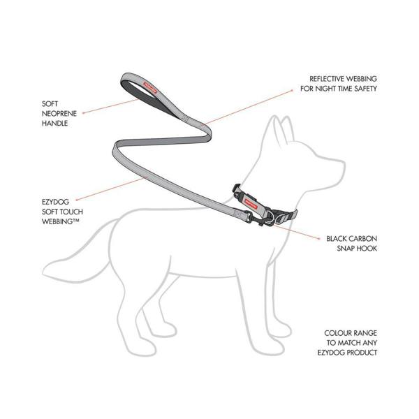 EzyDog Classic Dog Lead in Grey